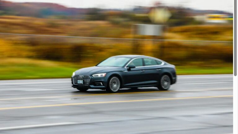 A moving car