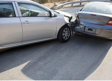 Two cars colliding