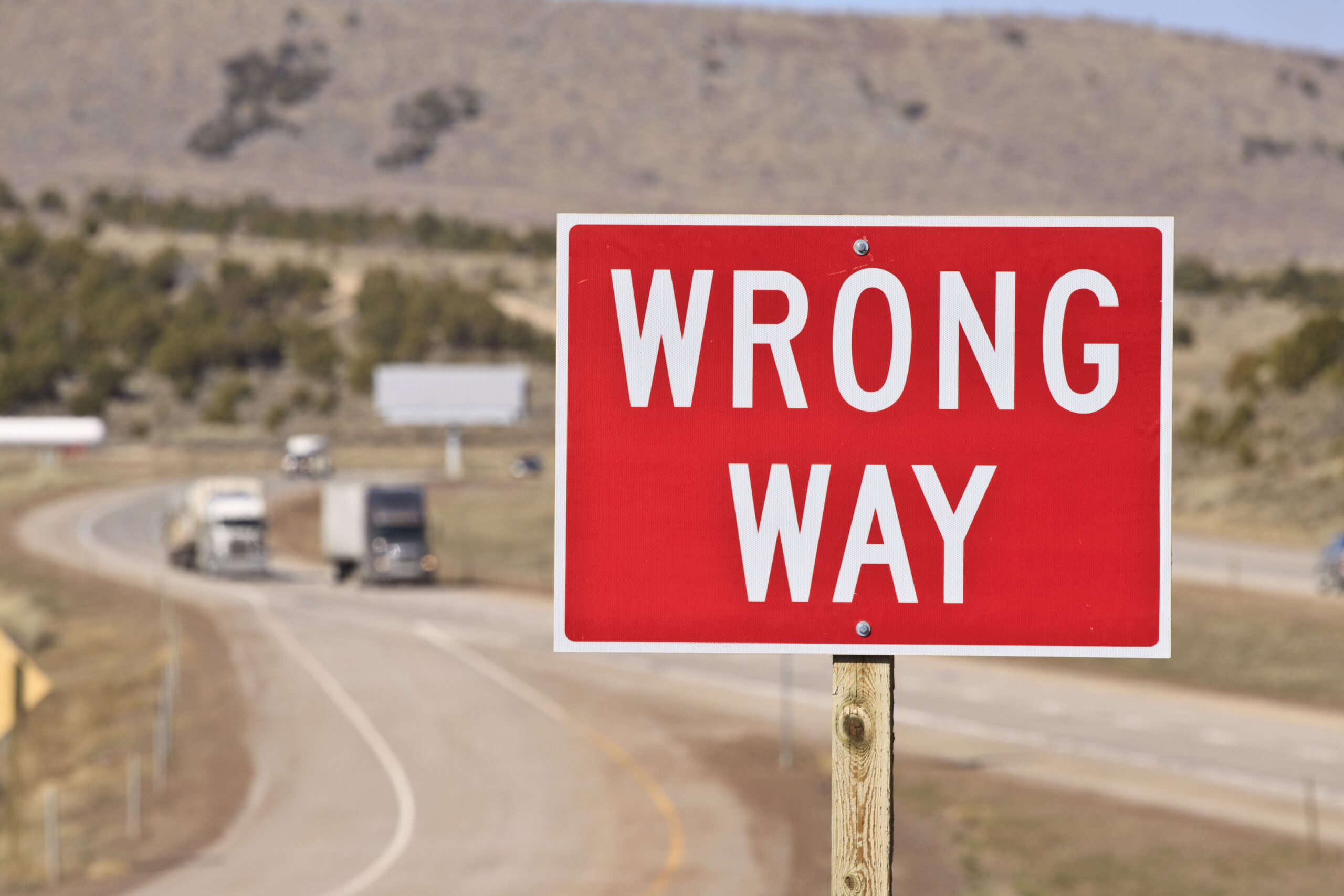 An image showing a wrong way signage
