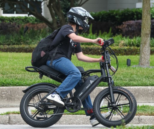 Commuter on an Electric bike