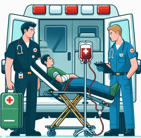 An image showing pre hospital blood transfusion